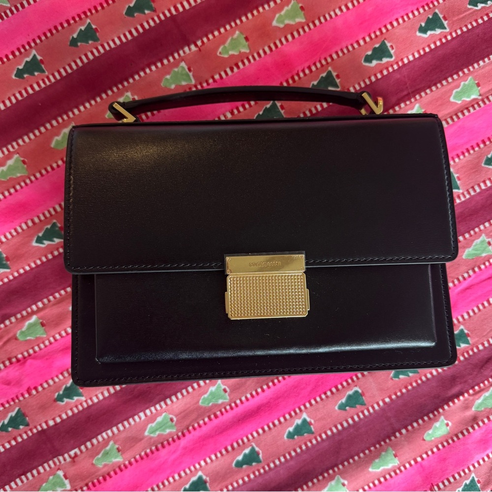 Golden Goose Venezia Bag black boarded leather with gold details